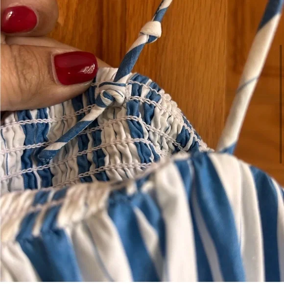 Ganni Blue and White Maxi Dress - Picture 8 of 10